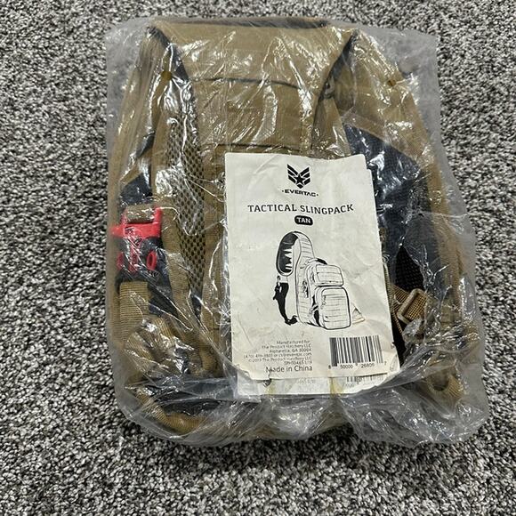 New Tan Small Tactical Shoulder Sling Pack Outdoor Hiking Bag - Picture 9 of 10